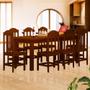 Imagem de Conjunto Sala De Jantar Madeira Maciça Safira Com 8 Lugares Castanho JM Móveis