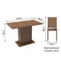 Imagem de Conjunto Sala de Jantar Madesa Luana Mesa Tampo de Madeira com 4 Cadeiras - Rustic/Floral Hibiscos