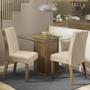 Imagem de Conjunto Sala de Jantar Madesa Luli Mesa Tampo de Vidro com 2 Cadeiras - Rustic/Imperial