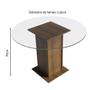 Imagem de Conjunto Sala de Jantar Madesa Paula Mesa Tampo de Vidro Redondo 4 Cadeiras - Rustic/Bege Marrom