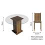 Imagem de Conjunto Sala de Jantar Madesa Paula Mesa Tampo de Vidro Redondo 4 Cadeiras - Rustic/Bege Marrom