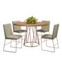 Imagem de Conjunto Sala de Jantar Mesa 110cm Mdf Bp com 4 Cadeiras Dubai Mais Decor