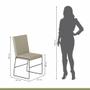 Imagem de Conjunto Sala de Jantar Mesa 110cm Mdf Vidro Off White Com 4 Cadeiras Dubai Mais Decor