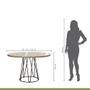 Imagem de Conjunto Sala de Jantar Mesa 110cm Mdf Vidro Off White Com 4 Cadeiras Dubai Mais Decor