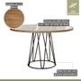 Imagem de Conjunto Sala de Jantar Mesa 110cm Mdf Vidro Off White Com 4 Cadeiras Dubai Mais Decor