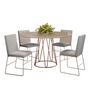 Imagem de Conjunto Sala de Jantar Mesa 110cm Tampo MDF Laqueado/Vidro com 4 Cadeiras Dubai