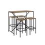 Imagem de Conjunto Sala de Jantar Mesa 110x60cm Bancada com 4 Banquetas Steel Quadra Industrial