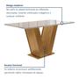 Imagem de Conjunto Sala de Jantar Mesa 120x80cm Tampo MDF/Vidro com 4 Cadeiras Espanha Yescasa