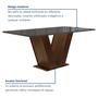 Imagem de Conjunto Sala de Jantar Mesa 120x80cm Tampo MDF/Vidro com 4 Cadeiras Espanha Yescasa