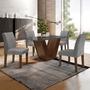 Imagem de Conjunto Sala de Jantar Mesa 120x80cm Tampo MDF/Vidro com 4 Cadeiras Espanha Yescasa