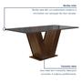Imagem de Conjunto Sala de Jantar Mesa 120x80cm Tampo MDF/Vidro com 4 Cadeiras Espanha Yescasa