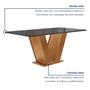 Imagem de Conjunto Sala de Jantar Mesa 120x80cm Tampo MDF/Vidro com 4 Cadeiras Espanha Yescasa