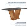 Imagem de Conjunto Sala de Jantar Mesa 120x80cm Tampo MDF/Vidro com 4 Cadeiras Espanha Yescasa