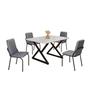 Imagem de Conjunto Sala de Jantar Mesa 120x90cm Base Império Tampo Mdf Laca com Vidro Malibu