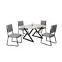 Imagem de Conjunto Sala de Jantar Mesa 120x90cm Base Império Tampo Mdf Laca com Vidro Napoli