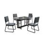 Imagem de Conjunto Sala de Jantar Mesa 120x90cm Base Pérola Tampo Mdf Laca com Vidro Napoli