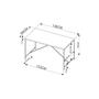 Imagem de Conjunto Sala de Jantar Mesa 136x69cm com 2 Bancos Steel Quadra Industrial Artesano