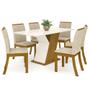 Imagem de Conjunto Sala de Jantar Mesa 160 Cm Tampo MDF 6 Cadeiras Kesha Casa 812