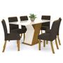 Imagem de Conjunto Sala de Jantar Mesa 160 Cm Tampo MDF 6 Cadeiras Zuri Casa 812