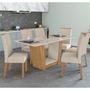 Imagem de Conjunto Sala de Jantar Mesa 160x80cm Tampo MDF com 6 Cadeiras Apogeu Móveis Lopas