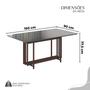 Imagem de Conjunto Sala de Jantar Mesa 160x90cm Base Pérola Tampo Mdf Laca com Vidro Napoli