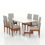 Imagem de Conjunto Sala De Jantar Mesa 160X90Cm Tampo Vidro/Mdf Com 6 Cadeiras Safira