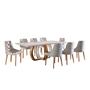 Imagem de Conjunto Sala de Jantar Mesa 220x110cm Tampo Madeira com 8 Cadeiras Elegance Mobilare