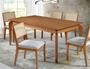 Imagem de Conjunto Sala de Jantar Mesa 250x110 Tampo em Madeira com 8 Cadeiras Maciças Tela em Rattan Natural