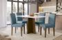 Imagem de Conjunto Sala de Jantar Mesa Anitta 1,35x0,90m com 4 Cadeiras Ana Imbuia/Off White/Animalle Azul