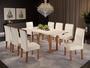 Imagem de Conjunto Sala de Jantar Mesa Antonela 200x100cm Tampo Vidro/MDF com 8 Cadeiras Julia Sonetto Móveis