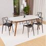 Imagem de Conjunto Sala de Jantar Mesa Ceci com Vidro com 6 Cadeiras Allegra Espresso Móveis
