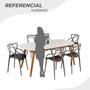 Imagem de Conjunto Sala de Jantar Mesa Ceci com Vidro com 6 Cadeiras Allegra Espresso Móveis