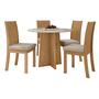 Imagem de Conjunto Sala de Jantar Mesa Celebrare 100x100cm Tampo MDF/Vidro com 4 Cadeiras Athenas Móveis Lopas