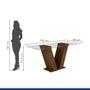 Imagem de Conjunto Sala de Jantar Mesa Classic Chocolate com Suede Pena Bege Tampo de Vidro e 4 Cadeiras Classic Cel Moveis