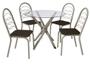 Imagem de Conjunto Sala de Jantar Mesa com 4 Cadeiras Estofadas 683 Kappesberg Crome