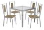 Imagem de Conjunto Sala de Jantar Mesa com 4 Cadeiras Estofadas Cromado 051 Kappesberg Crome
