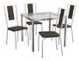 Imagem de Conjunto Sala de Jantar Mesa com 4 Cadeiras Estofadas Cromado 795 Kappesberg Crome