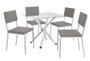Imagem de Conjunto Sala de Jantar Mesa com 4 Cadeiras Estofadas Cromado 912 Kappesberg Crome