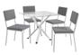 Imagem de Conjunto Sala de Jantar Mesa com 4 Cadeiras Estofadas Cromado 912 Kappesberg Crome