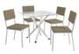 Imagem de Conjunto Sala de Jantar Mesa com 4 Cadeiras Estofadas Cromado 912 Kappesberg Crome