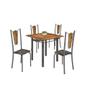 Imagem de Conjunto Sala de Jantar Mesa com Tampo em Madeira Maciça e 04 Cadeiras Julia Riscas/Prata