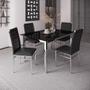 Imagem de Conjunto Sala de Jantar Mesa Dubai Tampo Vidro com 4 Cadeiras Tokio