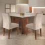 Imagem de Conjunto Sala de Jantar Mesa e 2 Cadeiras Caroline Cel Móveis Cor:Chocolate/Off White/Tecido Pena