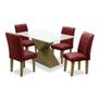 Imagem de Conjunto Sala de Jantar Mesa e 4 Cadeiras Napoli Dobuê