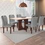 Imagem de Conjunto Sala de Jantar Mesa e 6 Cadeiras Veludo Diamante - Móveis Mix