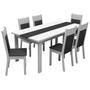 Imagem de Conjunto Sala de Jantar Mesa e 6 Cadeiras Veneza Madesa Branco/Preto