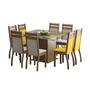 Imagem de Conjunto Sala de Jantar Mesa e 8 Cadeiras Louise Madesa Rustic/Pérola/Amarelo