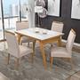 Imagem de Conjunto sala de jantar mesa extensível 1.20 tampo de vidro branco c/ 04 cadeiras betina