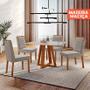 Imagem de Conjunto Sala de Jantar Mesa Floripa Madeira Maciça 120x80cm Tampo Retângular Vidro Off White com 4 Cadeiras Dallas com Puxador Móveis Minas
