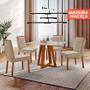Imagem de Conjunto Sala de Jantar Mesa Floripa Madeira Maciça 120x80cm Tampo Retângular Vidro Off White com 4 Cadeiras Dallas com Puxador Móveis Minas